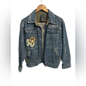 Y2K G-Unit Streetwear Denim Jacket 2000s Hip Hop Grunge Vintage Wmns Medium